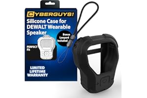 CYBERGUYS! CYBERGUYS Silicone Case for DEWALT Wearable Bluetooth Speaker, Durable Shock-Proof Non-Slip Protective Cover for DEWALT Mini Speaker w/Lanyard, Small Lightweight and Easy-to-Install Sleeve