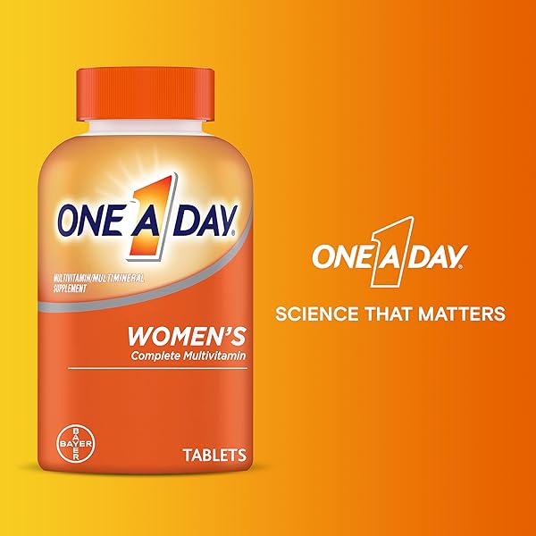ONE A DAY WOMEN’S MULTIVITAMIN WITH VITAMIN A, C, D, E AND ALL 8 B VITAMINS, CALCIUM, VITAMINS FOR WOMEN, FOR BONE HEALTH, SKIN HEALTH & IMMUNE HEALTH SUPPORT , 200 COUNT