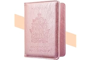 CA Travel Passport Holder Leather Case - KINGMAS RFID Blocking Passport Wallet Cover