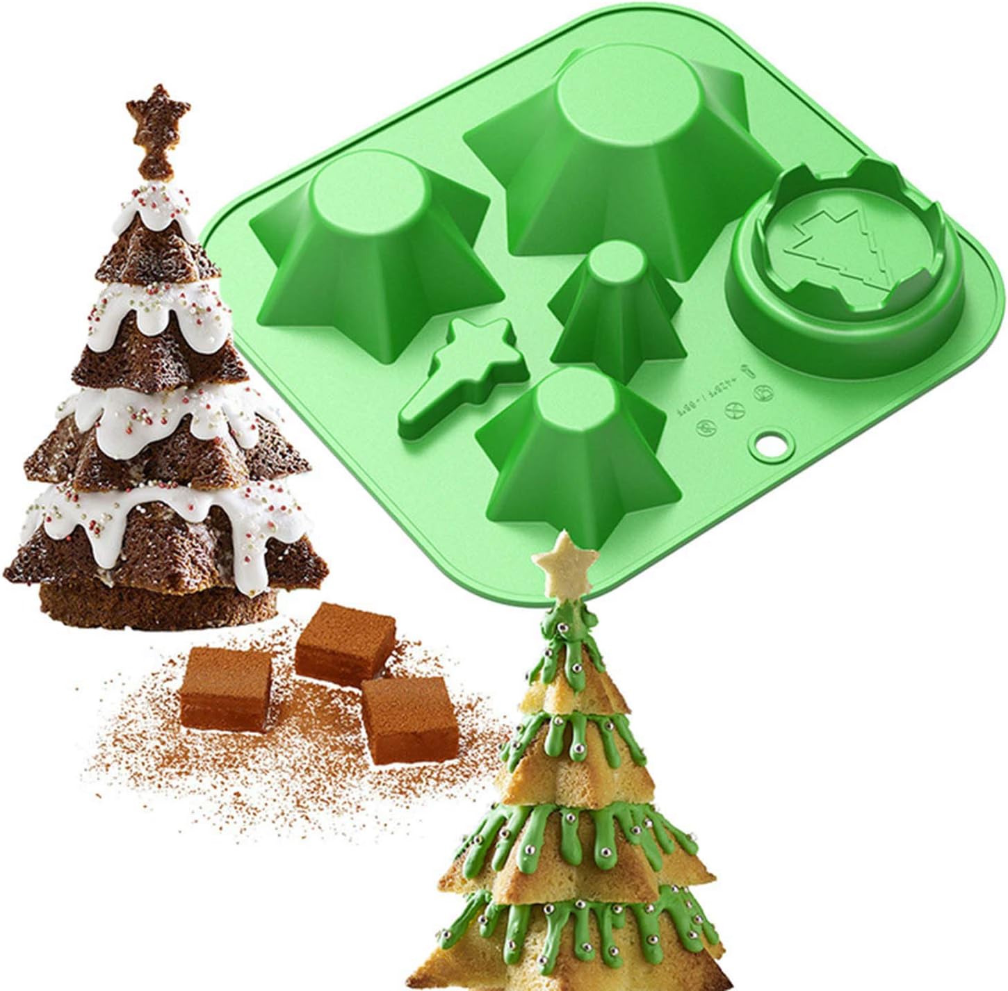 Moule En Silicone Pour Sapin De Noel Moule A Gateau En Mousse Au Chocolat Moule A Gateau 3d Multi Couches Serie Noel Moule De Cuisson En Silicone 3d Pour Les Petits Gateaux Pudding