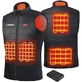 Gokozy Heated Vest for Men and Women with 10000mah Battery Pack, Lightweight Heated Jacket,Electric Heated Motorcycle Vest