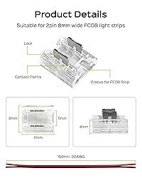 JACKYLED 8mm 2Pin FCOB COB LED Light Strip