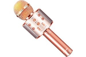 FINYIORE Microphone for Kids Voice Change Karaoke Microphone Kids Girl Gifts for Age 3 4 5 6 7 8 9 Handheld Wireless Bluetooth Microphone Home Party Favor Mic Microphones Kids Christmas Birthday Gifts