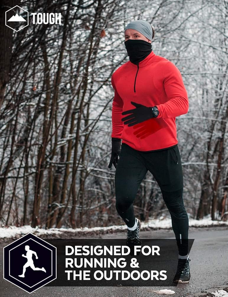 Running Gloves with Touch Screen - Winter Glove Liners for Texting, Cycling - Thin & Lightweight Cold Weather Thermal Gloves: Clothing