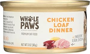 Whole Paws, Wet Cat Food, Chicken Loaf Dinner, 3 Ounce