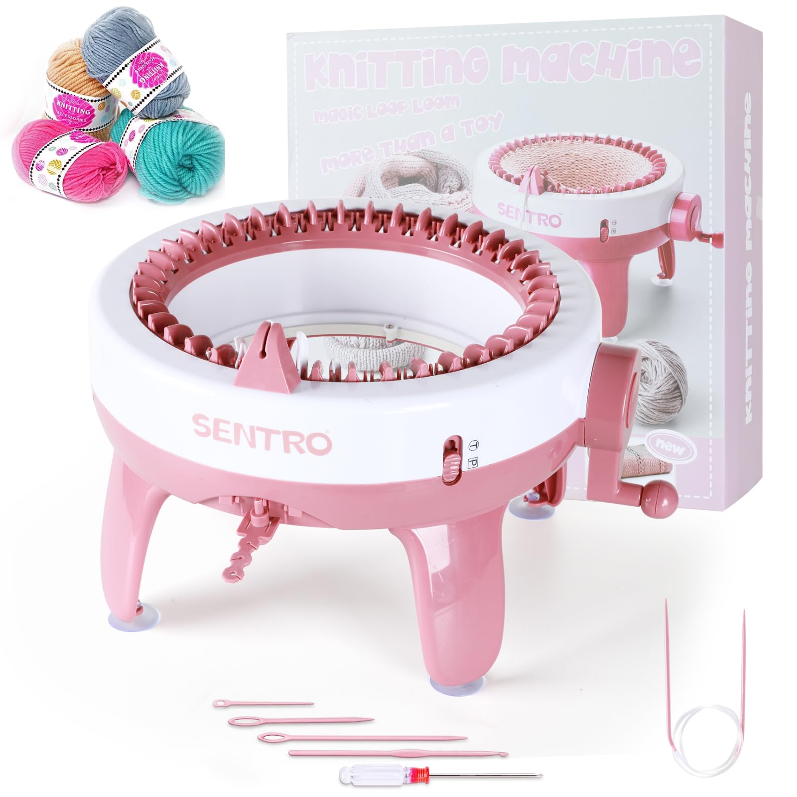Hprampi Knitting Machine 40 Needles, DIY Knitting Machine for Adults or ...
