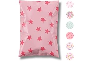 GENERIC Pretty Package 10 x 13 Heavy Duty 3.15mil Thick Poly Mailer Plastic Mailing Shipping Bags 100 Pack Large Small Business Packaging Cute Envelopes Pouch Seeing Stars Pink