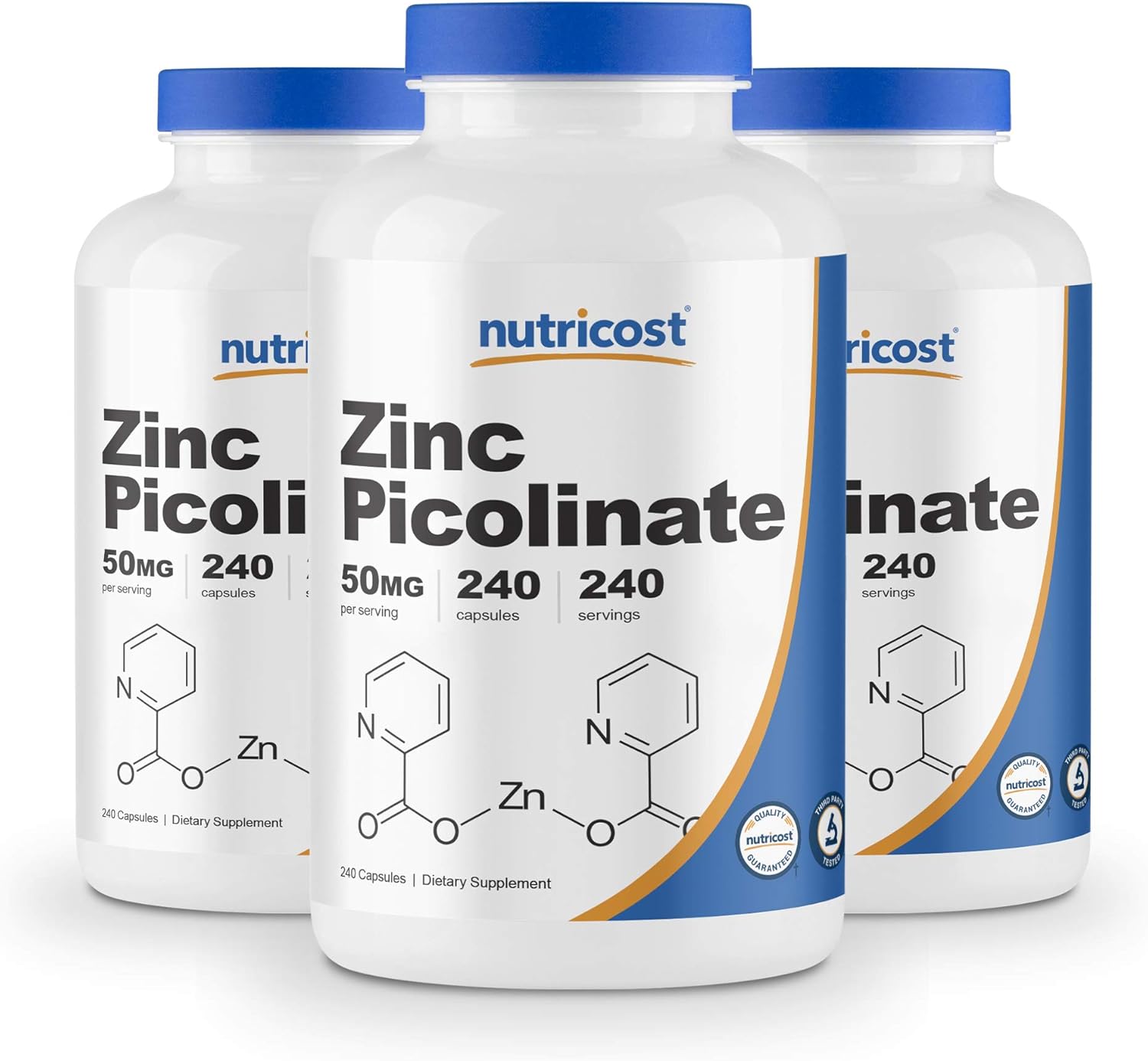 Nutricost Zinc Picolinate 50mg, 240 Veggie Capsules - Gluten Free and Non-GMO (240 Caps): Health & Personal Care