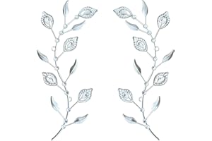 sxnzequnze Bling Metal Leaf Decoration Home Decoration Modern Minimalist Style Wall Hanging Art Living Room Bedroom Bathroom Wall Decoration Set of 2 Silver