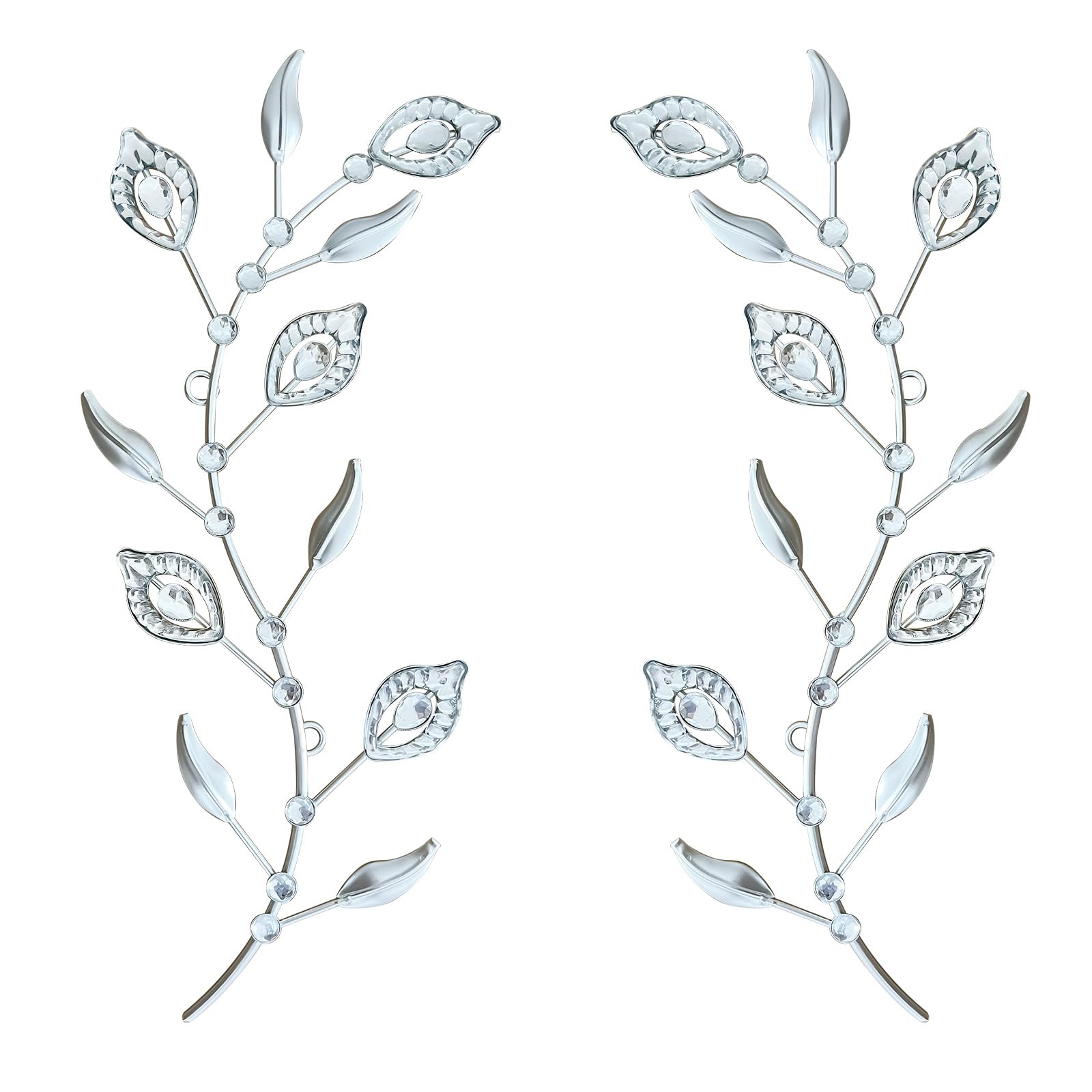 sxnzequnze Metal Leaf Decoration Home Decoration Modern Minimalist Style Wall Hanging Art Living Room Bedroom Bathroom Wall Decoration Set of 2 Silver