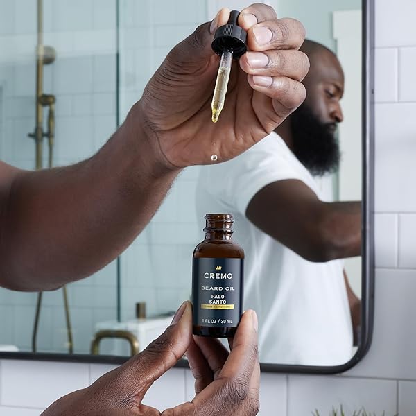 CREMO BEARD OIL, PALO SANTO (RESERVE COLLECTION), 1 FL OZ – RESTORE NATURAL MOISTURE AND SOFTEN YOUR BEARD TO HELP RELIEVE BEARD ITCH