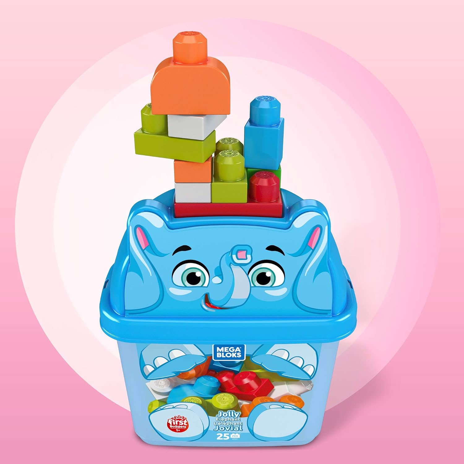 MEGA Bloks Jolly Elephant, Blue, 25.4 cm x 13.97 cm x 29.21 cm - Image 5