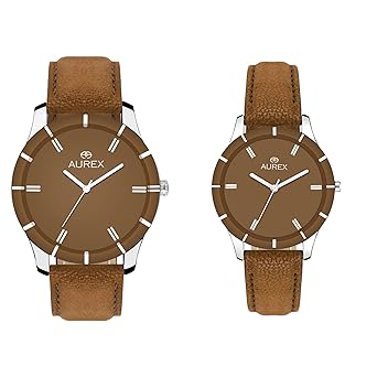 Analog Awesome Brown dial Couple Watch (AX-101BR-COMBO)
