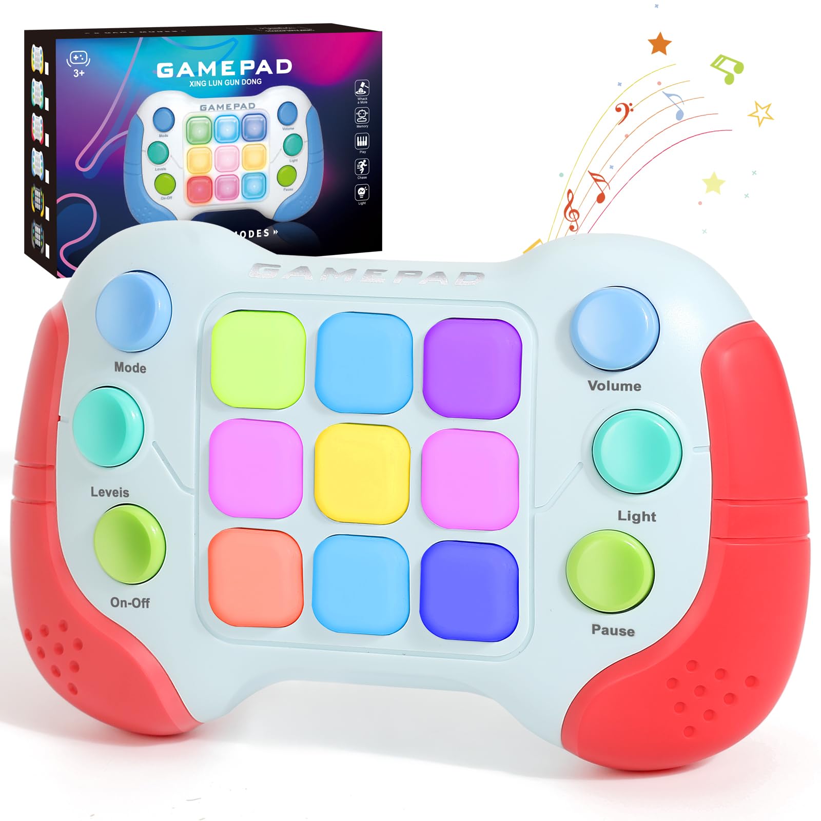 AOTIBO Fast Push Fidget Toys Handle, Flashing Handheld Game for Kids Teens Adults, Electronic Brain & Memory Game, Quick Push Buttons Gamepad, Xmas Birthday Gifts STEM Toys for Boys Girls