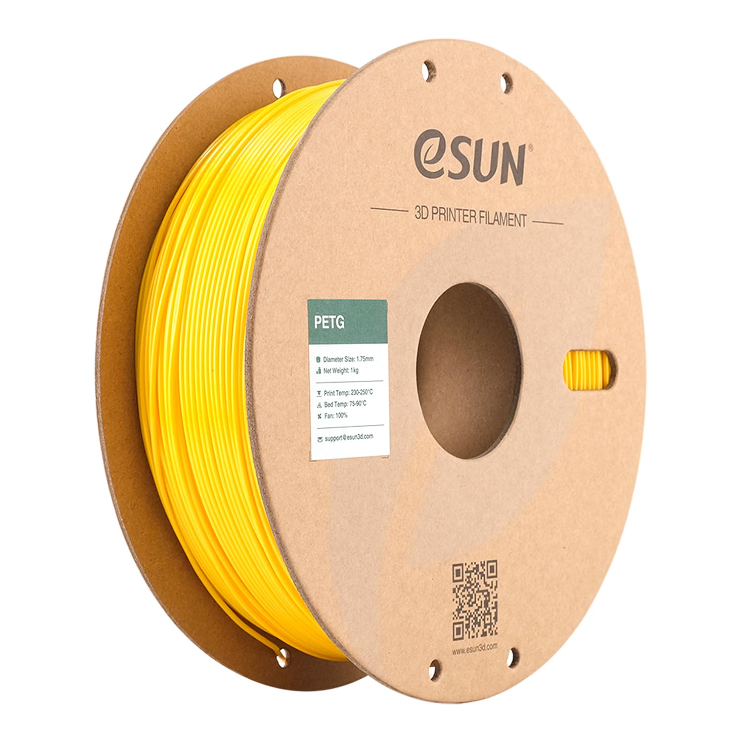 eSUN PETG Filament 1.75mm, 3D Printer Filament PETG, Dimensional Accuracy +/- 0.05mm, 1KG Spool (2.2 LBS) 3D Printing Filament for 3D Printers, Solid Yellow