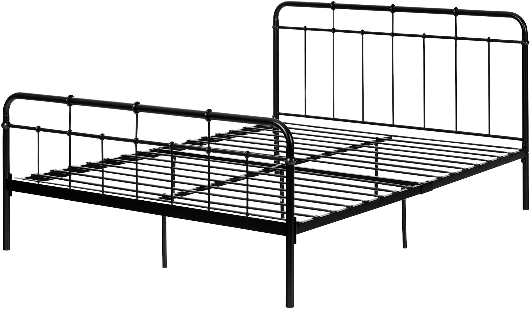 South Shore Gravity Metal Platform Bed, Queen, Black