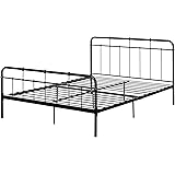 South Shore Gravity Metal Platform Bed, Queen, Black