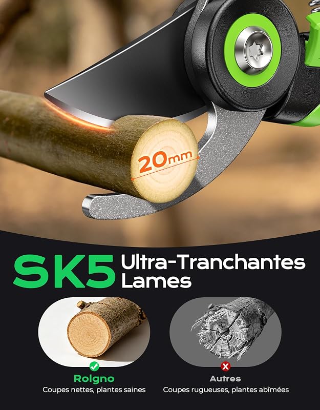 Secateur de Jardin Bypass, Lame Acier SK5 pour Couper Jusqu'à 18 mm — photo 2 sur 7