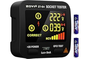 ZOYI Outlet Tester - 2024 Professional Circuit Tester with LCD Display, GFCI Tester or Standard 3-Wire 120V Electrical Receptacles