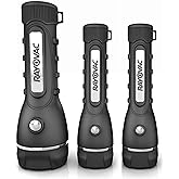 Rayovac LED Flashlight 3 Pack, Rubber Grip Flash Light Set with Batteries Included - Perfect for Power Outages, Emergency Situations, Camping, Hiking, Dog Walking (3 Pack)