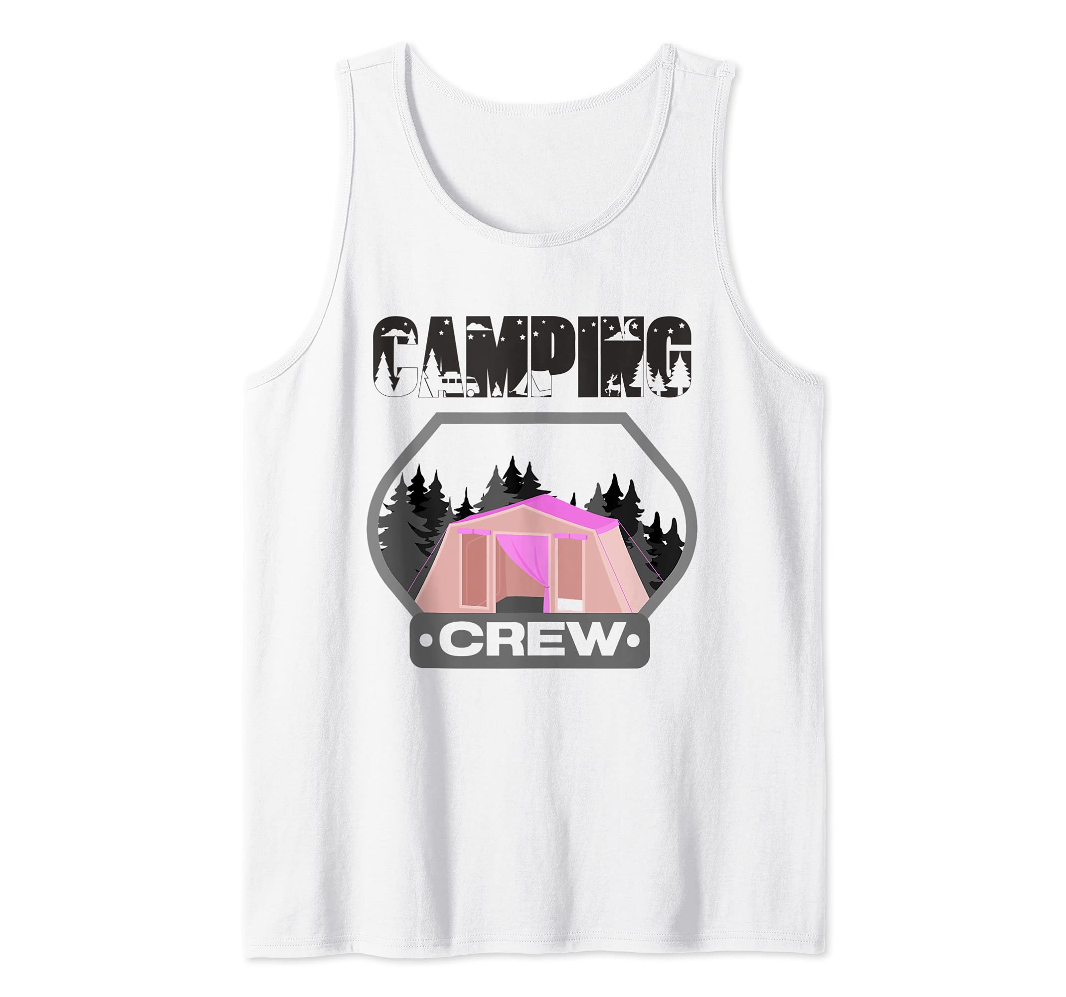 Family Camping Trip Matching Group Pink Tent Camping Crew Tank Top
