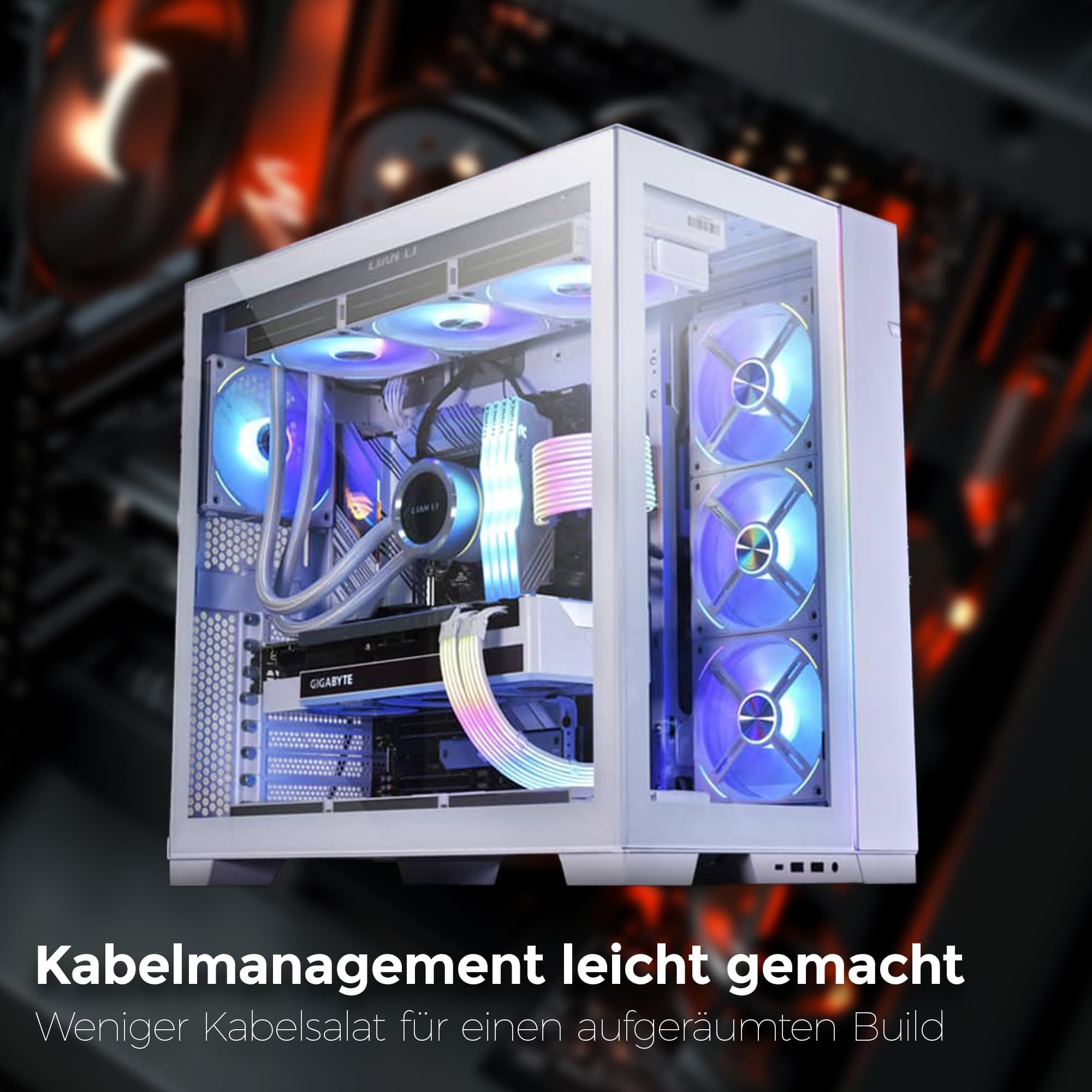 Lian Li UNI FAN SL Wireless PC Lüfter 120mm RGB – 3er Pack Reverse Blade Gaming PC Weiß | PWM Lüfter - 40 ARGB LEDs - bis 2.000 U/min - Stecksystem - hoher Airflow - Vibrationsarm - Leise 5