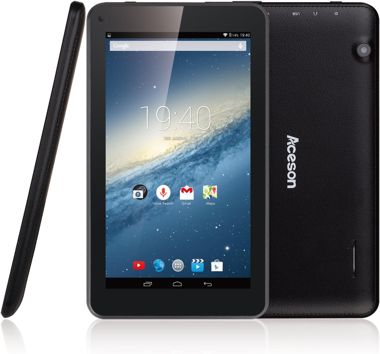 Promotion - Aceson A7 7” Quad Core Google Android Tablet PC, Android 5.1OS, IPS Display, 1GB RAM, 8GB Storage, Bluetooth 4.0, Dual Camera – Black