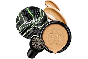 RUOYILIN Mushroom Head Air Cushion CC Cream - BB Cream Face Makeup for Mature Skin, Moisturizing Cover Balm Foundation & Long-Lasting Color Correcting Concealer, Even Skin Tone for All Skin Types (Buff Beige)