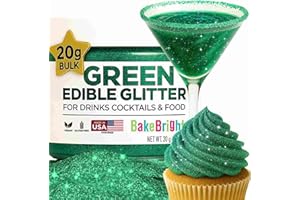SWEETS & TREATS BOUTIQUE Bulk 20g Dark Green Edible Glitter for Drinks | Premium Edible Glitter for Cakes, Cocktails, Dark Green Cake Decorating Decorations Food Grade, Vegan, Kosher, Halal, Gluten Free - Made in USA