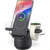 Wireless Charger for Samsung, 3 in 1 Charging Station for Samsung Galaxy S25 Ultra/S25/S24/Z Flip7/Fold7, for Galaxy Watch8/7/Ultra/6/5/4/Buds3 Pro, SwanScout 707S (No Adapter) (Black)