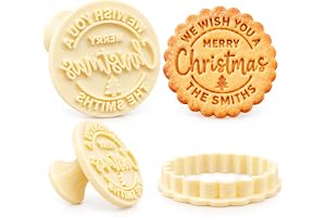 Christmas Cookie Stamps Personalized Cookie Stamps for Baking Cookies | Christmas Cookie Stamp with Family Name, Cookie Press