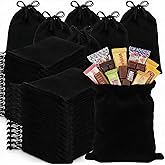 Goaste 50 Pieces Velvet Drawstring Bags, 5×7 Inch Black Jewelry Pouches, Soft Velvet Gift Bag, Double Drawstring Cloth Bags for Jewelry Bracelet, Headphone, Bead, Gift, Candy, Gadgets