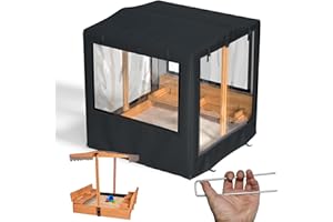 TBNO Wood Sandbox Cover,48” W x 48” D x 52” H,Suitable for Children's Wooden sandboxes with Canopy,Can be Used Without disassembly,900D Heavy Duty UV Resistant Wooden Sandbox Cover.