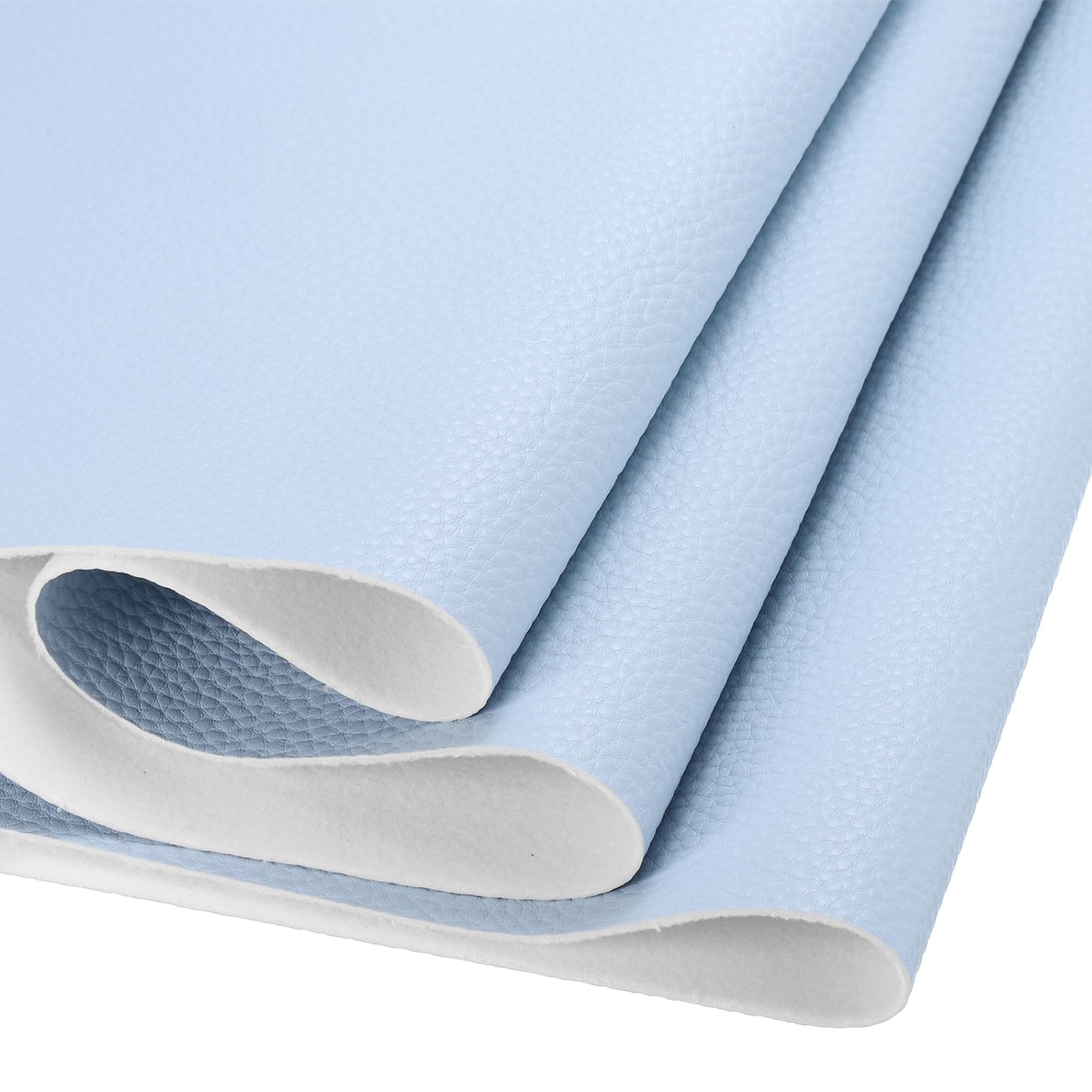 DMiotech 1 Pack 14 Inch x 53 Inch Faux Leather Strip Furniture Cover Soft Grain Light Blue PU Leather Roll for Handmade DIY Craft Projects