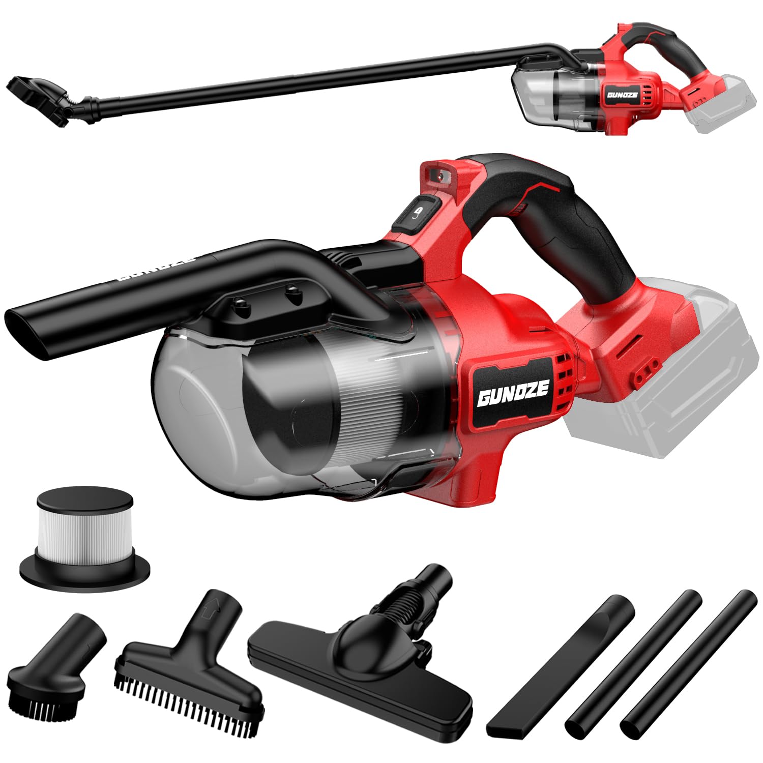 Photo 1 of Cordless Vacuum for Milwaukee M18 Battery, 5 in 1 Handheld Electric Vacuum Cleaner with 500W Powerful Motor, 46 CFM Portable Hand Vacuum with 2 Filtration HEPA for Home, Floor, Carpet, Car (Tool Only)