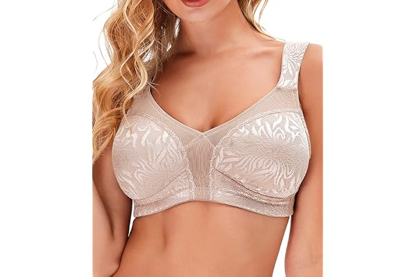 WingsLove Full Coverage Bras for Women Wirefree Non Padded Minimizer Bra Full Support Plus Size Bra Brassiere Femme
