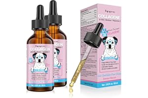 2 Pack Liquid Collagen for Dogs & Cats - Bacon Flavor - Promotes Healthy Skin, Coat & Joint Flexibility - with Biotin, HA & V