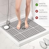 XIYUNTE Large 70x70cm Non Slip Shower Mat Anti Mold Grey view 8