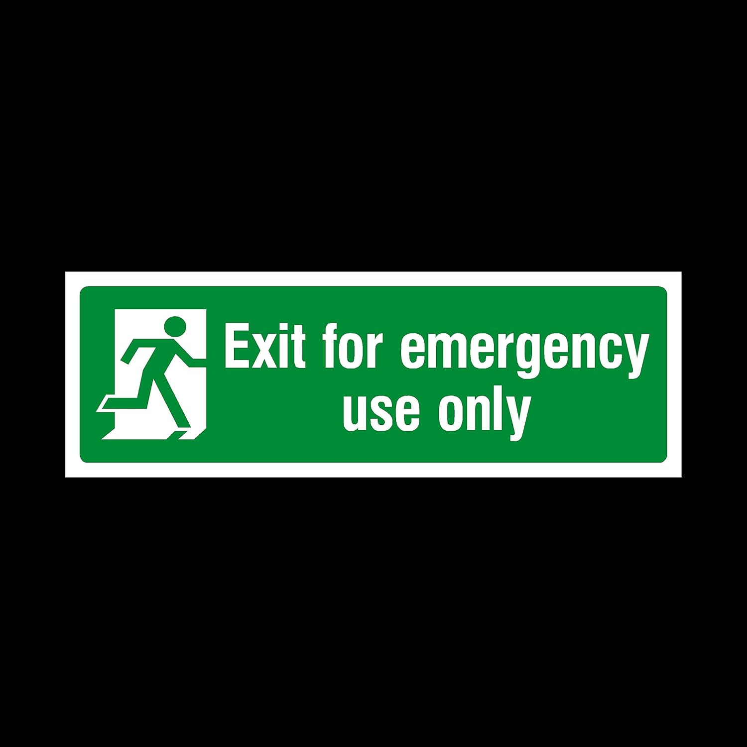Exit for emergency use only 300x100mm Sticker/Self Adhesive Sign Fire