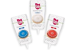 Cake Mate Cookie Decorating Icing Bundle – White, Red, and Blue Icing for Cakes, Desserts, and Cookie Decorating (21 ounces total)