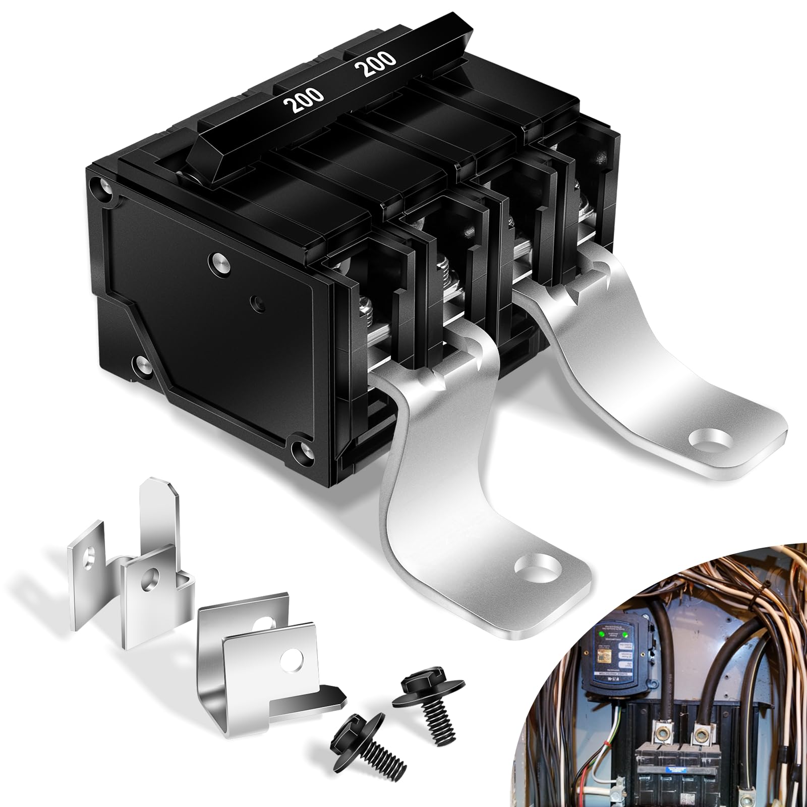 Photo 1 of #MBK200 200 Amp 2-Pole Main Breaker Conversion Kit, Compatible with Siemens EQ Load Centers, 120/240 VAC, Overload/Short-Circuit Protection, Replacement Part EQ9685