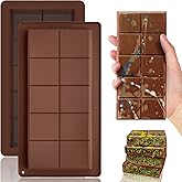 ROTDAM Chocolate Bar Mold, 2PCS Deep Chocolate Bar Silicone Mould, Pistachio Chocolate Bar Molds,Candy Bar Molds for Stuffed Chocolate bar, Filling Knafeh Chocolate Candy Bar