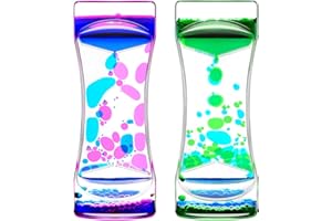 ABIQAQIBA Liquid Motion Bubbler Timer Set of 2 for Sensory Toys, Drop Oil Water Timers for Fidget Toy, Autism Toys, Relaxing Activity, Home Office Desk Toys, Christmas Stocking Filler Gift