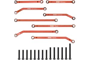 GTHELE High Clearance 4 Links Set Aluminum Linkage for Traxxas 1/18 TRX4M K10 F-150 Upgrade Parts RC Crawler Car (Red)