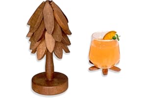 Yuoyar Coasters, Wooden Tree-Shaped Sapeli Wood Drink Coasters Set for Coffee Table, Kitchen Table Decor