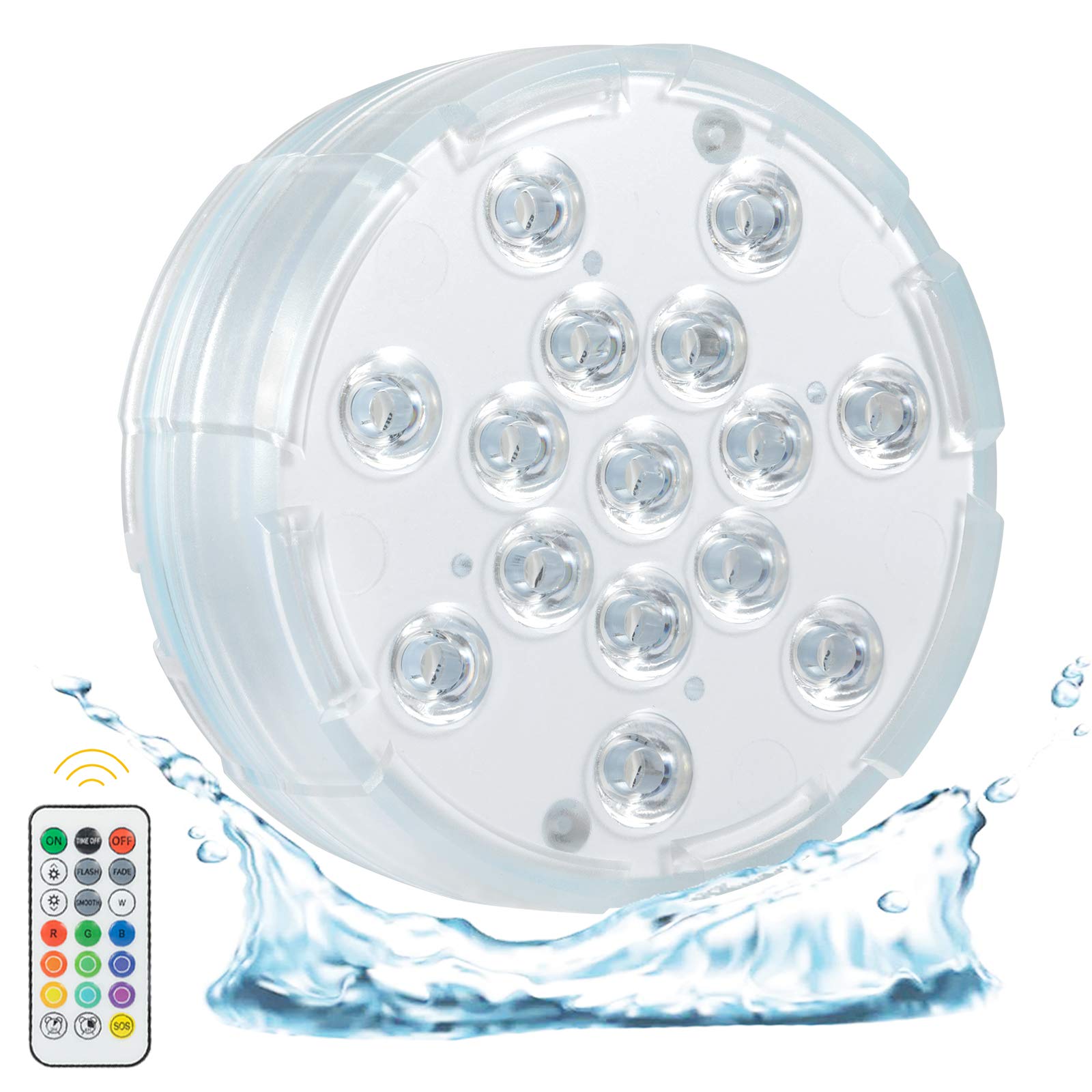 Oralys Submersible LED Pool Lights for Ingroud Pool, 16Colors Waterproof Underwater Pond Lights with RF Remote,Magnet,Suction Cups,for Above Ground Pool Lighting,Hot Tub Fish Tank Bathtub Light-1 Pack