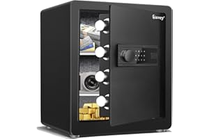 Kavey 2.0 Cub Safe Box, Steel Security Safe and Lock Box with Backlit Touch Screen Keypad, Dual Alarm System, Mute Function and LED Light for Home Office 12.6"D x 14.96"W x 17.72"H