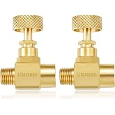 Litorange 2 Pack Heavy Duty Brass Replacement Control Needle Valve 1/4" Male NPT X 1/4" Female NPT Connection