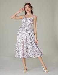 Floral Corset Dress for Women 2024 Ruched Bust