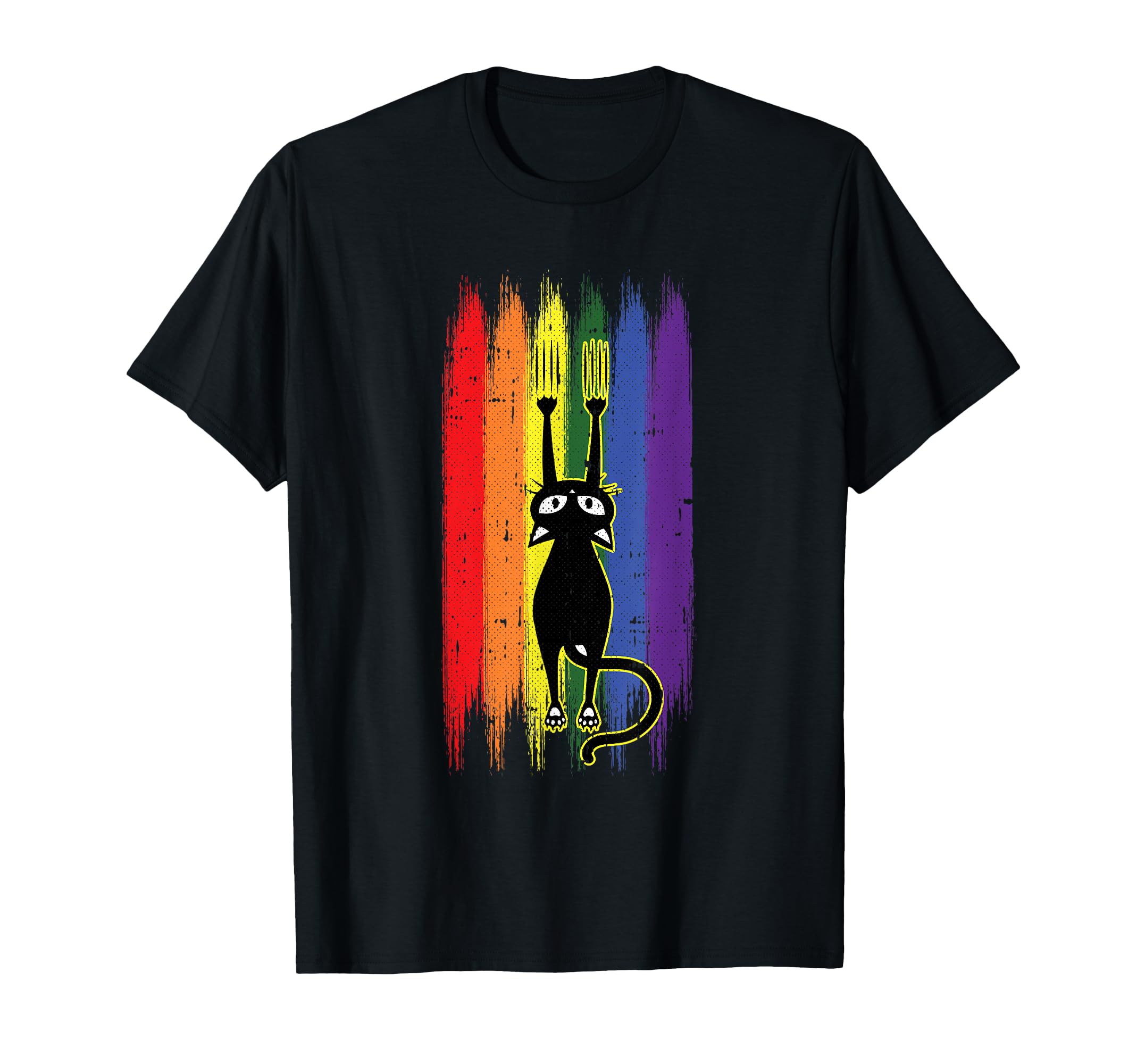 Cat Scratching Gay Pride Funny Kitten Paw Proud LGBT-Q Ally T-Shirt